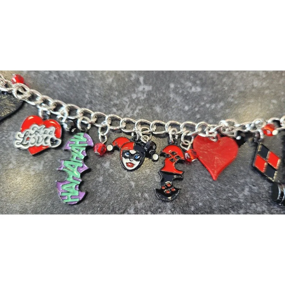 NWOT Harley Quinn Inspired Charm Bracelet Joker Batman Suicide Squad